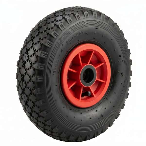 10 Inch Inflatable Rubber Wheel with Red Plastic Rim PR1015