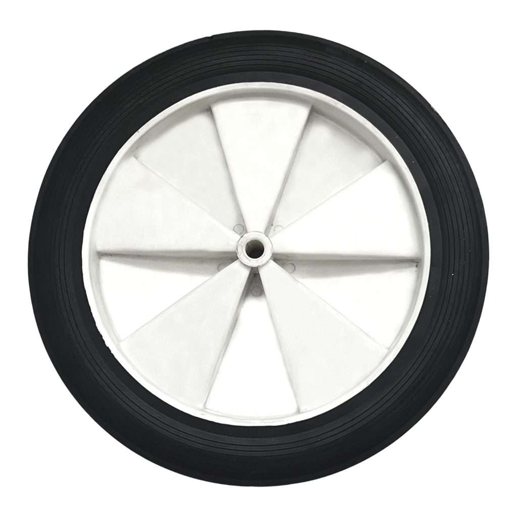 Slim 10" x 1.3" solid plastic wheel for industrial trolley replacement